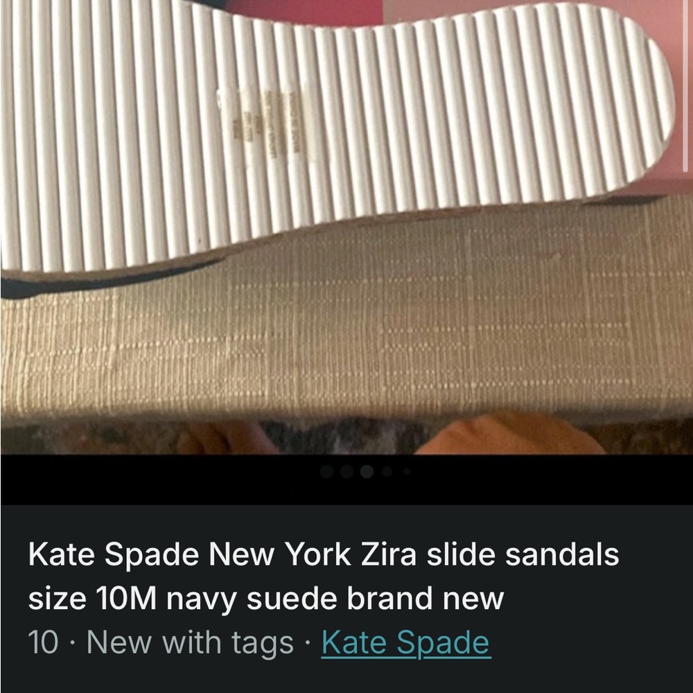Kate Spade Zia Sandals 10M navy suede new in box - Picture 5 of 7